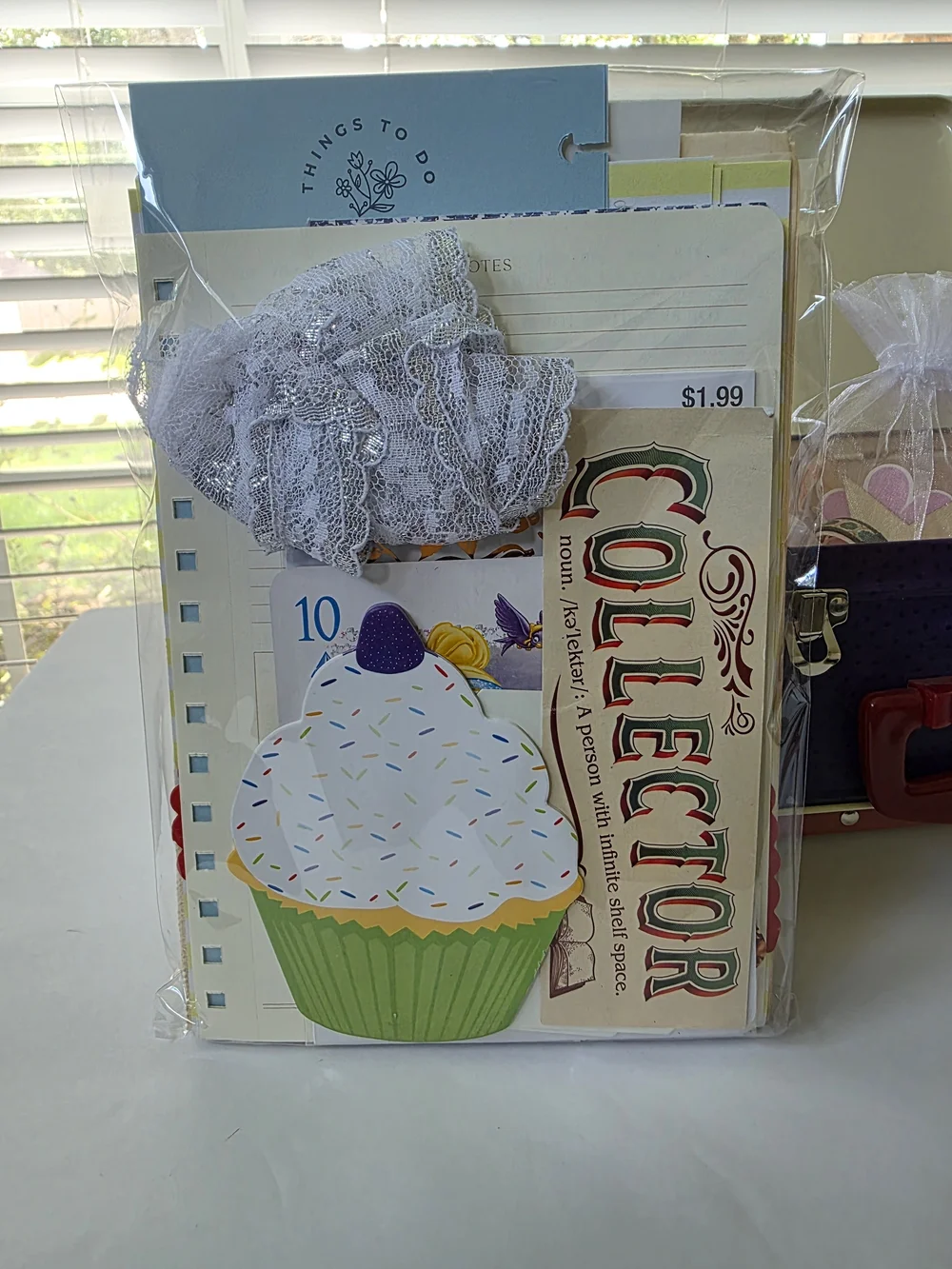 Crafting Box Filled with Mystery Scrap Paper And Ephemera